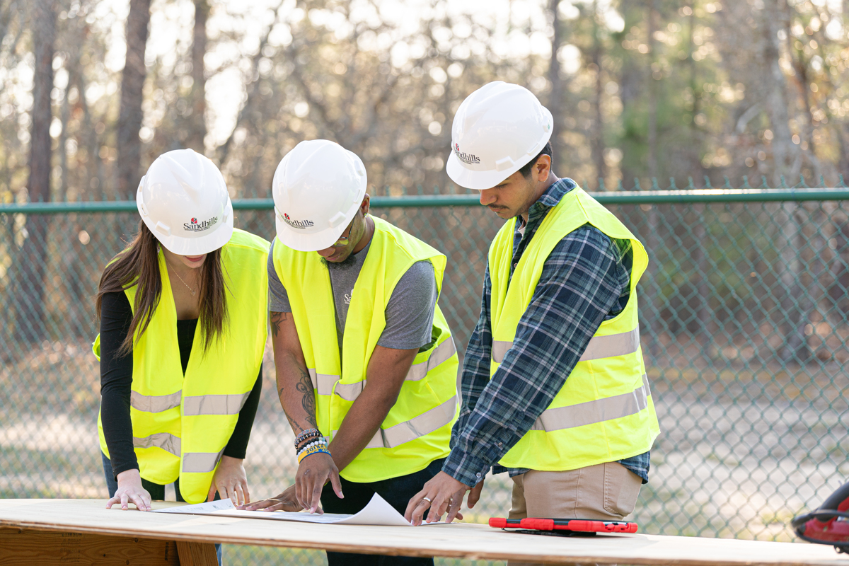 Students at construction site