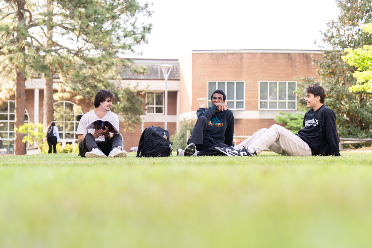 Three Students on Campus