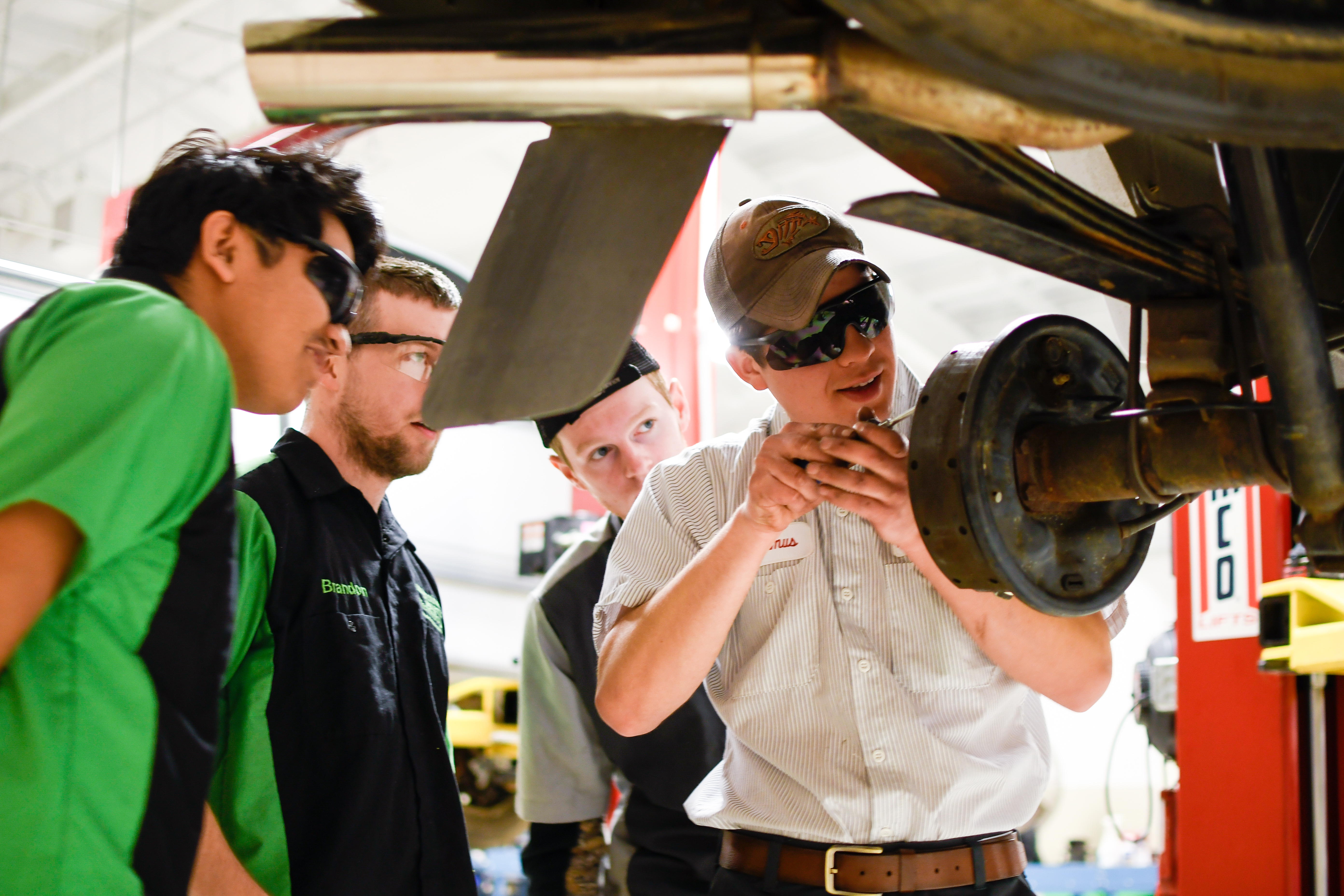 Students Learning in Auto Shop