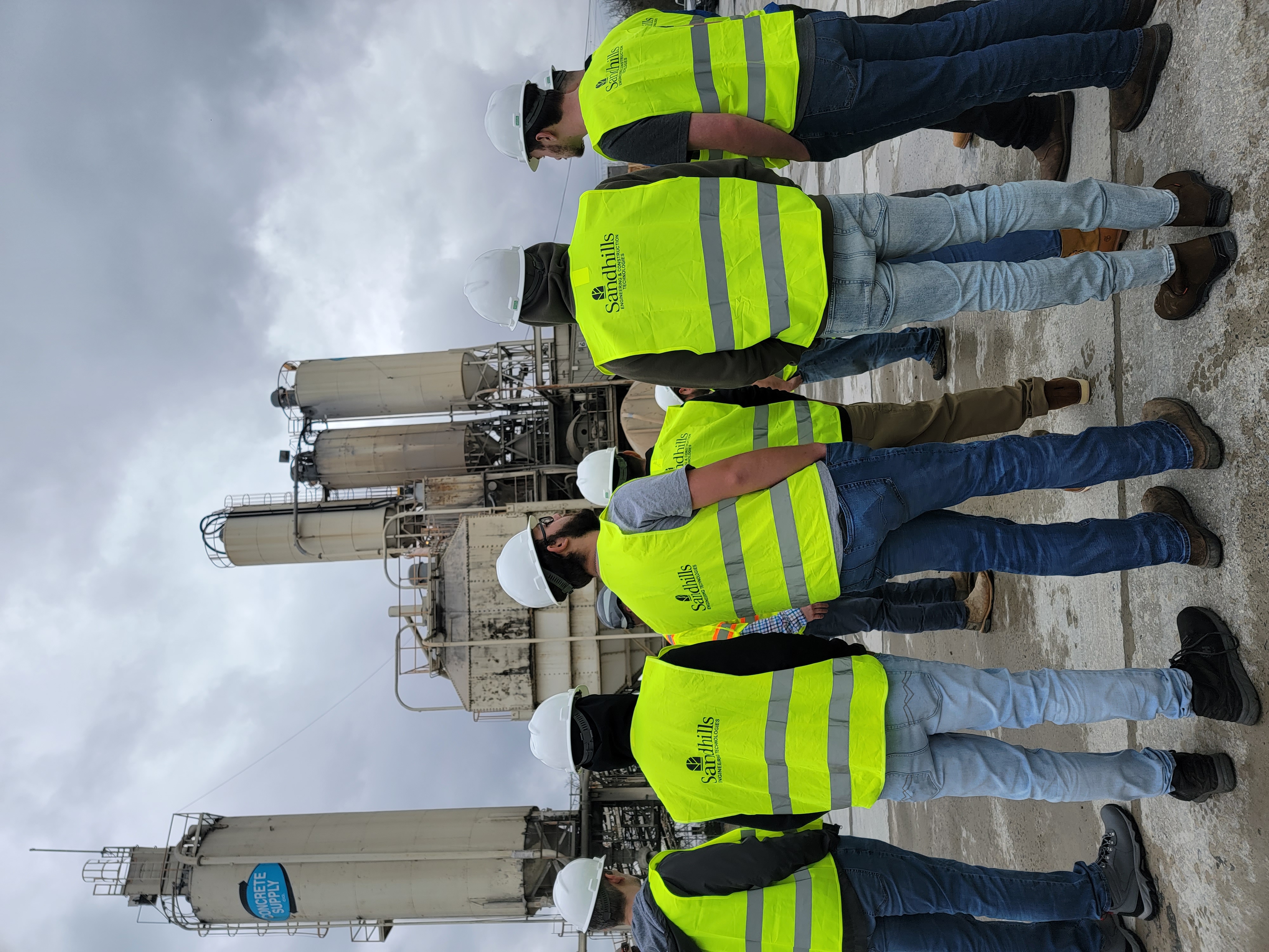 Student at concrete plant