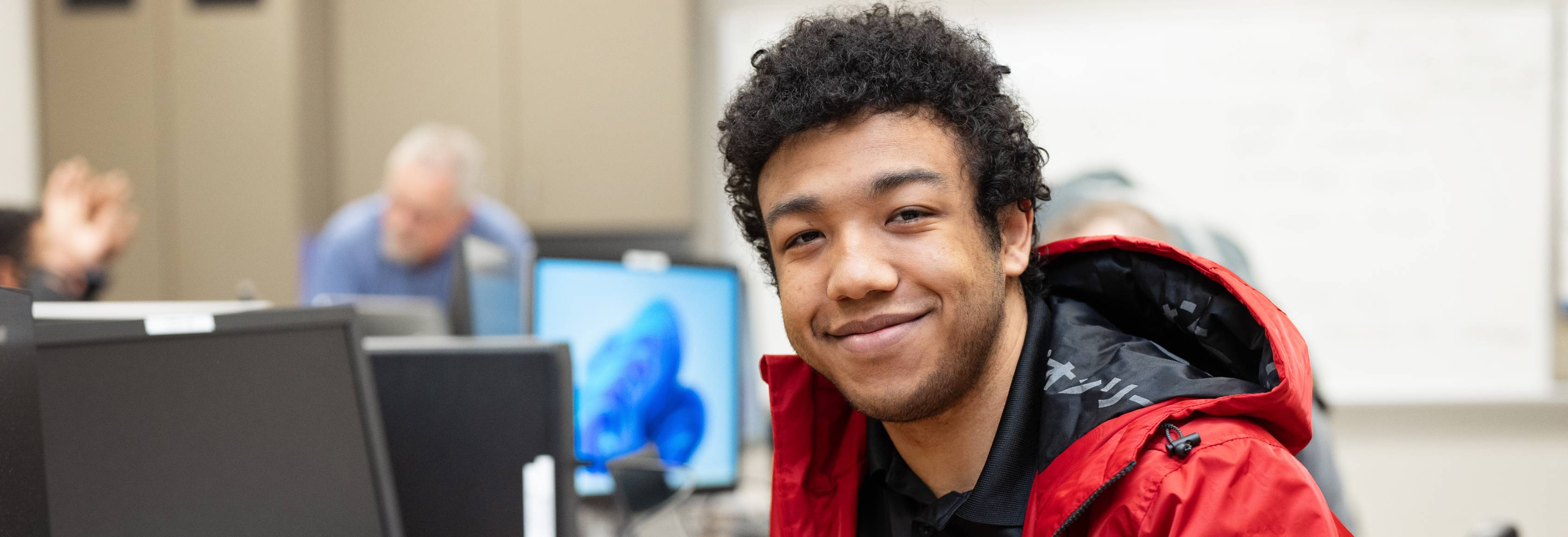 student at computer