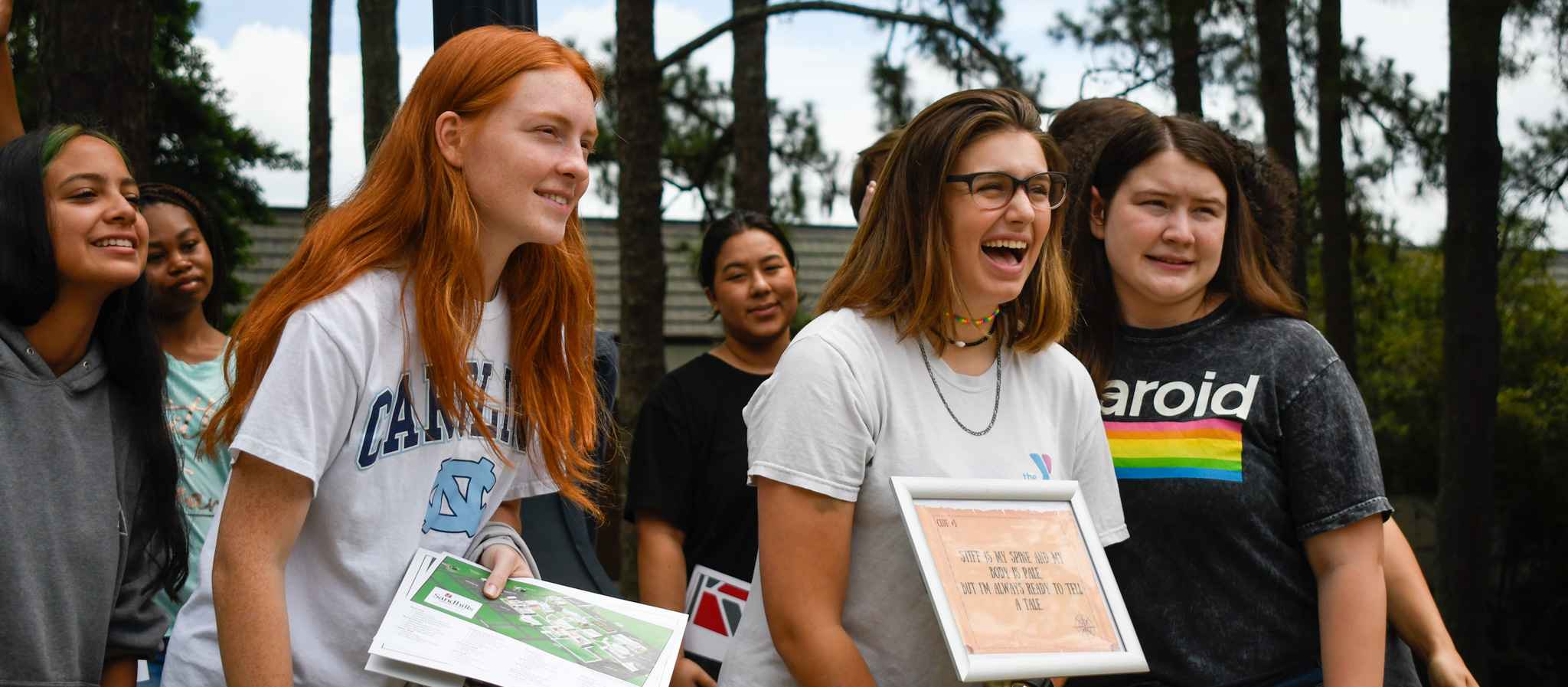 Students Laughing on Campus