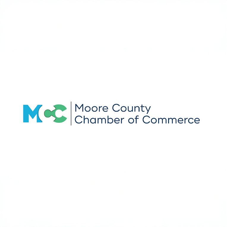 Logo of the Moore County Chamber of Commerce featuring the letters MCC and the words “Moore County Chamber of Commerce.”
