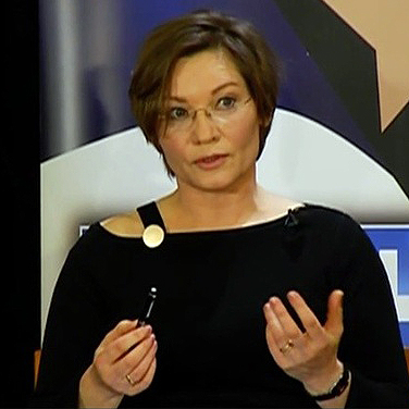 Dr. Marie-Line Germain, professor of human resources and leadership at Western Carolina University, speaking during a presentation.