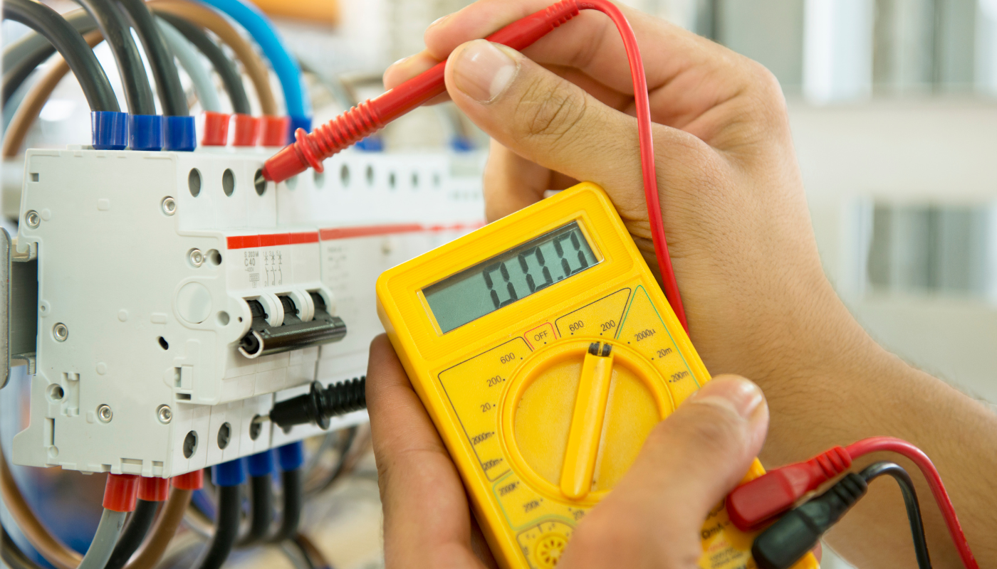 Pictured is a multimeter being tested