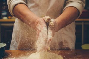 Chef with flour
