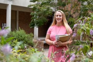 Student Ashley Gray outside on the campus of SCC.